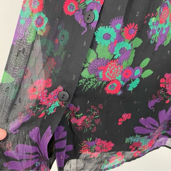 NWT ModCloth Meow Bouquet Pleated Swing Skirt Size 6 - Picture 9 of 13